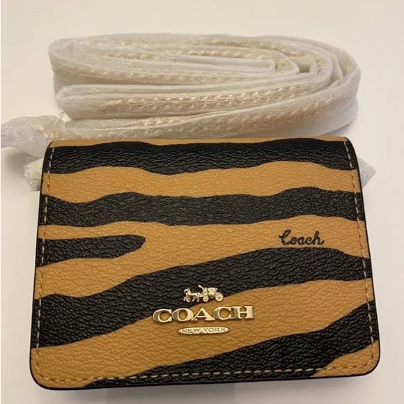 COACH | Mini Wallet On A Chain With Tiger Print - Picture 1 of 5